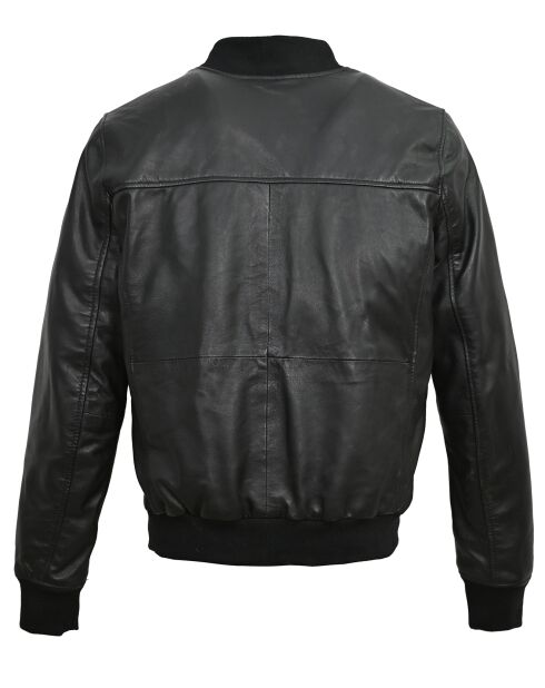 Blouson en Cuir Lyvas noir