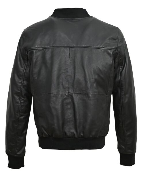 Blouson en Cuir Lyvas noir