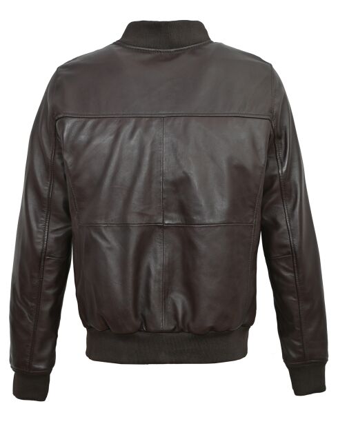 Blouson en Cuir Lyvas marron