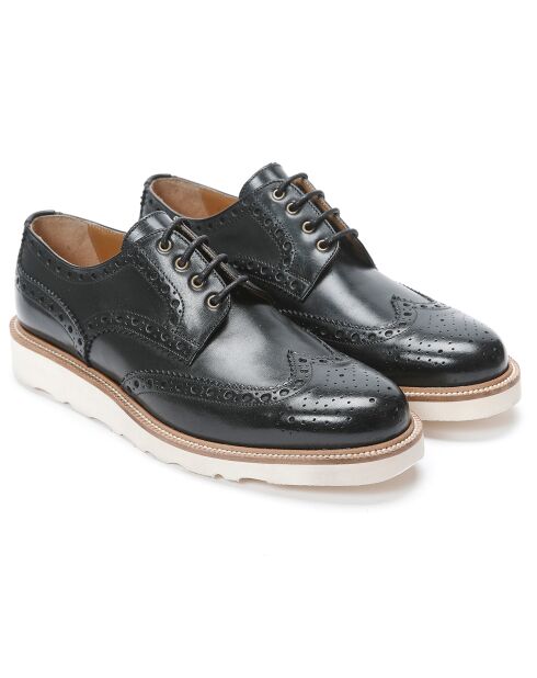 Derbys von Tom Leather in Schwarz/Weiß