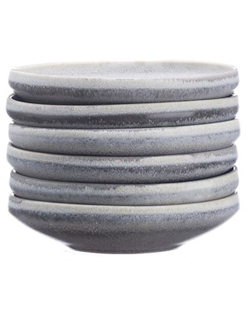 6 Coupelles en Grès Stone gris clair - 20 cl