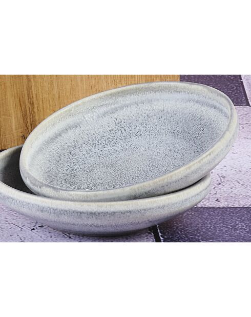 6 Coupelles en Grès Stone gris clair - 20 cl