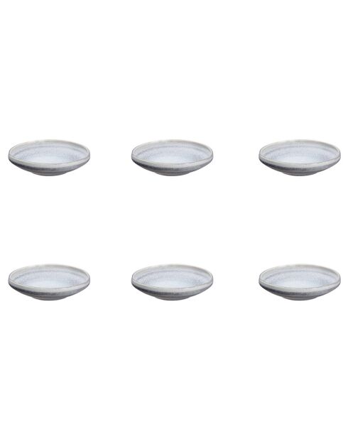 6 Coupelles en Grès Stone gris clair - 20 cl