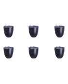 6 Tasses en Grès Iris bleu foncé - 15 cl