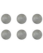 6 Assiettes en Grès Zen gris/bleu - D.17 cm