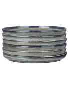 6 Assiettes en Grès Zen gris/bleu - D.17 cm