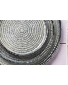 6 Assiettes en Grès Zen gris/bleu - D.17 cm