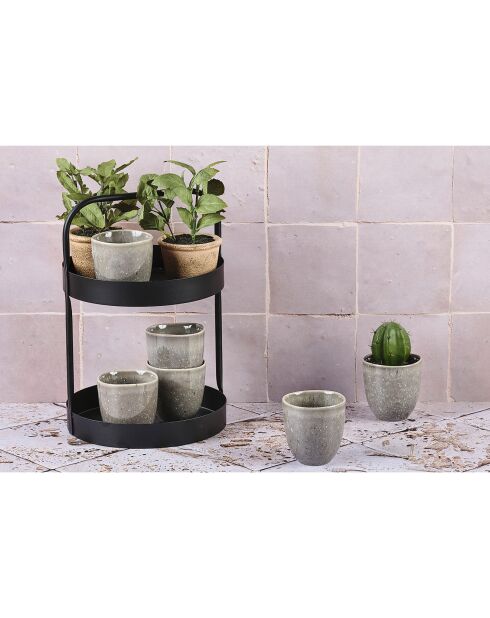 6 Tasses en Grès Stellar gris/anthracite - 15 cl