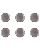 6 Assiettes en Grès Stellar gris/anthracite - D.18 cm