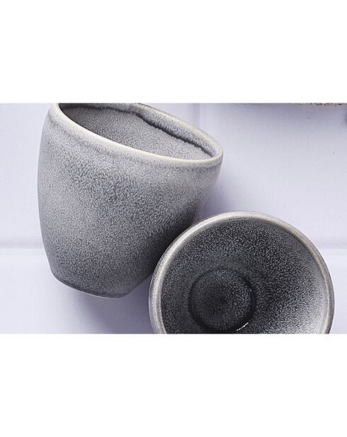 6 Tasses en Grès Stone gris clair - 15 cl