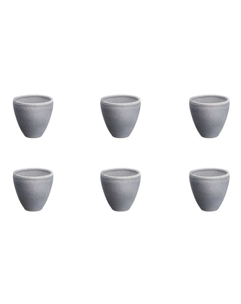 6 Tasses en Grès Stone gris clair - 15 cl