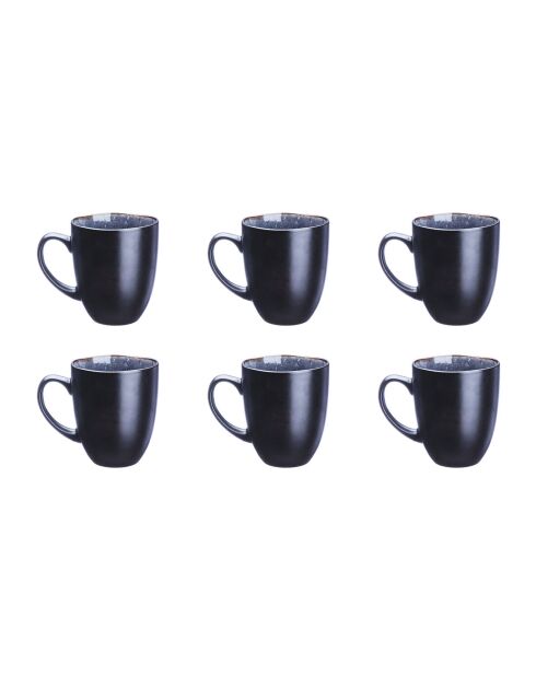 6 Mugs en Grès Iris bleu foncé - 40 cl