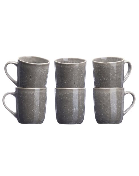 6 Mugs en Grès Stellar gris/anthracite - 40 cl
