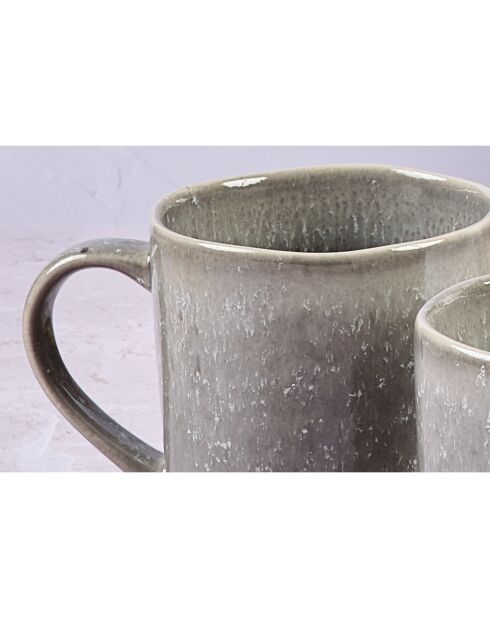 6 Mugs en Grès Stellar gris/anthracite - 40 cl