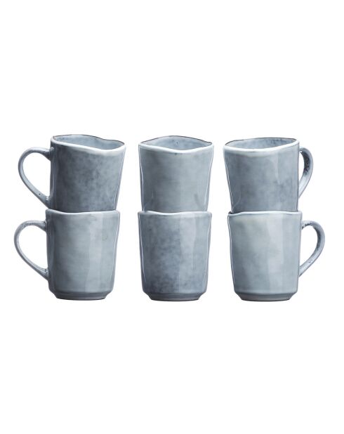 6 Mugs en Grès Cloud gris clair - 40 cl