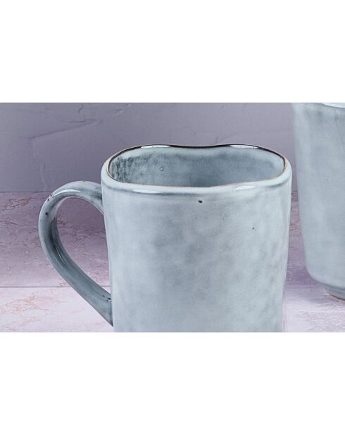 6 Mugs en Grès Cloud gris clair - 40 cl