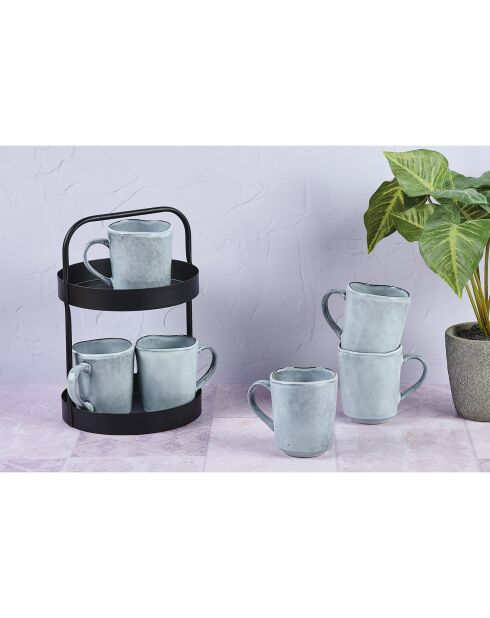 6 Mugs en Grès Cloud gris clair - 40 cl