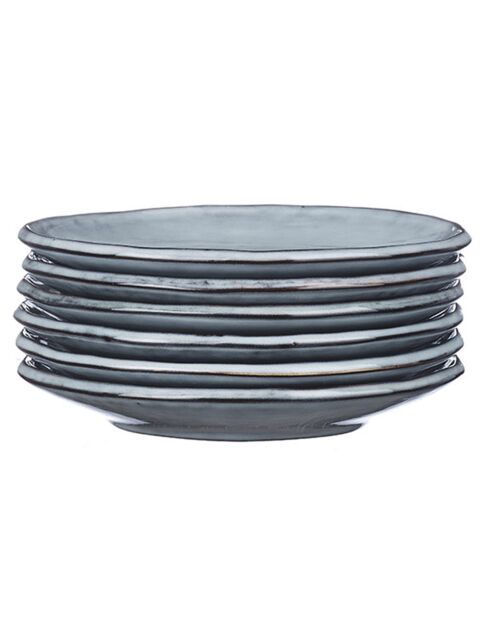 6 Assiettes en Grès Cloud gris clair - D.16 cm