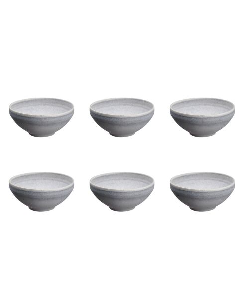 6 Bols en Grès Stone gris clair - 60 cl