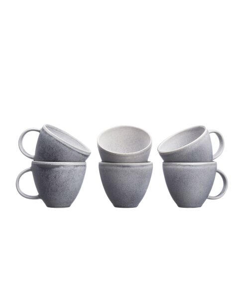 6 Mugs en Grès Stone gris clair - 25 cl