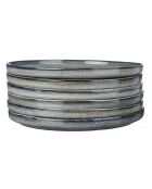 6 Assiettes en Grès dessert Zen gris/bleu - D.22 cm