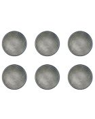 6 Assiettes en Grès dessert Zen gris/bleu - D.22 cm