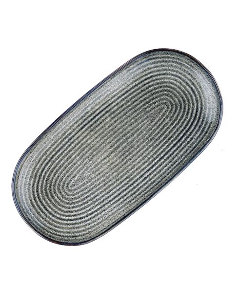 3 Plateaux de service Zen gris/bleu - 23.5x12/29x15/34x18 cm