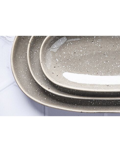 3 Plateaux de service Stellar gris/anthracite - 24x11.5/28x14/34x18.5 cm