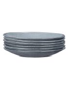 6 Assiettes en Grès dessert Cloud gris clair - D.21.5 cm