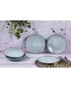 6 Assiettes en Grès dessert Cloud gris clair - D.21.5 cm