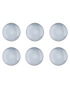 6 Assiettes en Grès dessert Cloud gris clair - D.21.5 cm