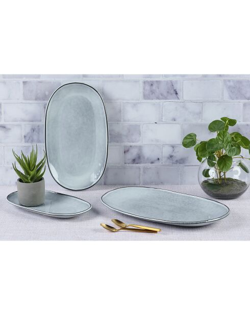3 Plateaux de service Cloud gris clair - 26x15/31.5x18.5/36.5x21.5 cm