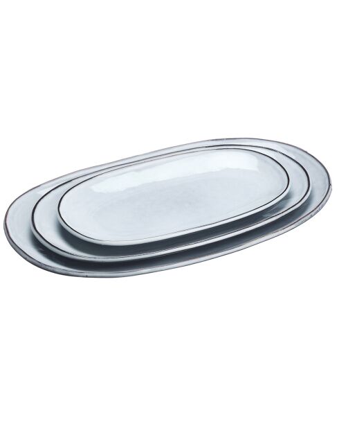 3 Plateaux de service Cloud gris clair - 26x15/31.5x18.5/36.5x21.5 cm