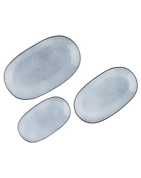 3 Plateaux de service Cloud gris clair - 26x15/31.5x18.5/36.5x21.5 cm