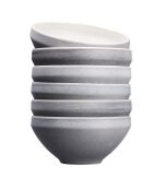 6 Bols en Grès Stone gris clair - 120 cl