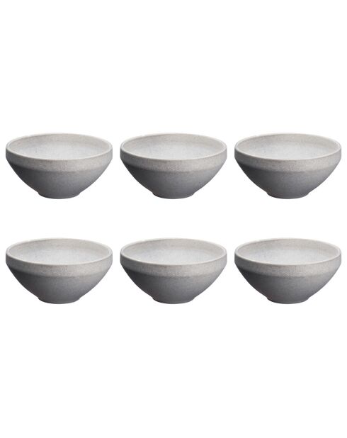6 Bols en Grès Stone gris clair - 120 cl