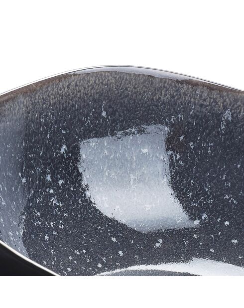 2 Saladiers en Grès Iris bleu foncé - 24x8.5/28.5x10 cm