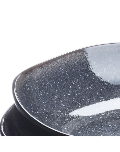 2 Corbeilles à fruits en Grès Iris bleu foncé - 27.5x6/32.5x6.5 cm