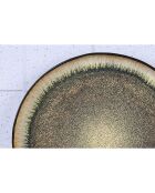 6 Assiettes plates en Grès Iris beige/marron - D.26 cm