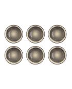 6 Assiettes plates en Grès Iris beige/marron - D.26 cm