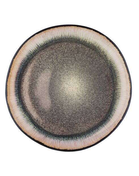 2 Plateaux de service en Grès Iris beige/marron - 32x32x3.5 cm