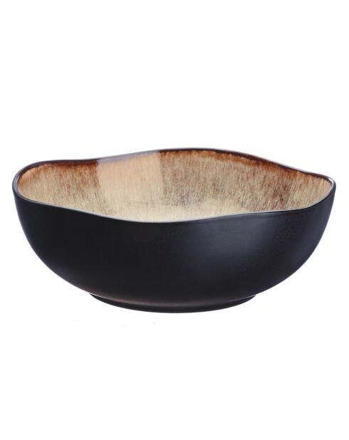 2 insalatiere in gres Iris beige/marrone - 24x8,5/28,5x10 cm