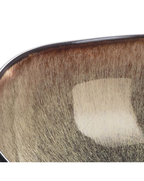 2 Saladiers en Grès Iris beige/marron - 24x8.5/28.5x10 cm
