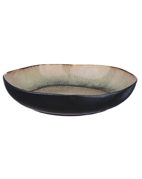 2 Corbeilles à fruits en Grès Iris beige/marron - 27.5x6/32.5x6.5 cm