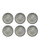 6 Assiettes plates en Grès Zen gris/bleu - D.28 cm