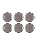 6 Assiettes plates en Grès Stellar gris/anthracite - D.27 cm