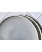 6 Assiettes plates en Grès Stone gris clair - D.27.5 cm