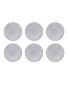 6 Assiettes plates en Grès Stone gris clair - D.27.5 cm