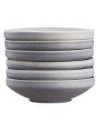 6 Assiettes creuses en Grès Stone gris clair - D.20 cm