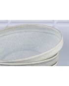 6 Assiettes creuses en Grès Stone gris clair - D.20 cm